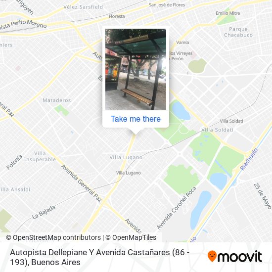 Mapa de Autopista Dellepiane Y Avenida Castañares (86 - 193)