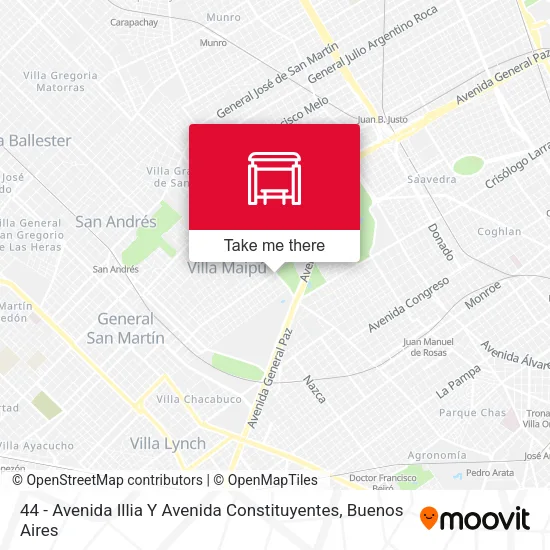 44 - Avenida Illia Y Avenida Constituyentes map