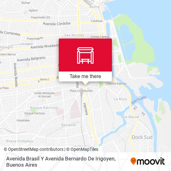 Mapa de Avenida Brasil Y Avenida Bernardo De Irigoyen