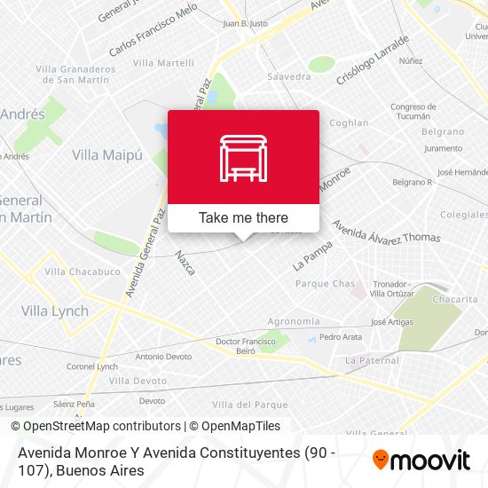 Avenida Monroe Y Avenida Constituyentes (90 - 107) map