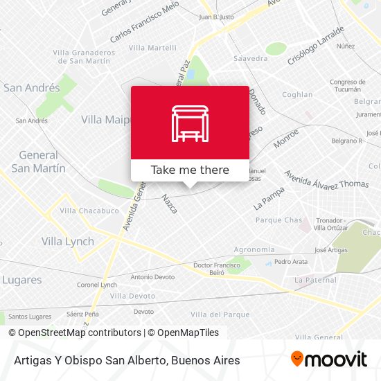 Mapa de Artigas Y Obispo San Alberto