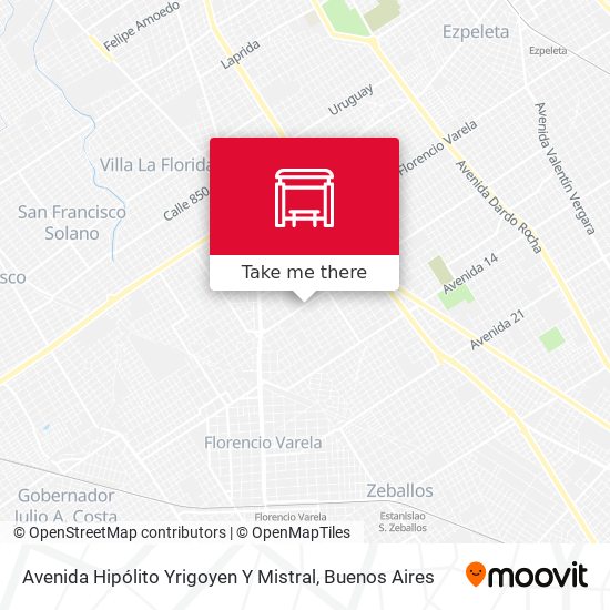 Avenida Hipólito Yrigoyen Y Mistral map