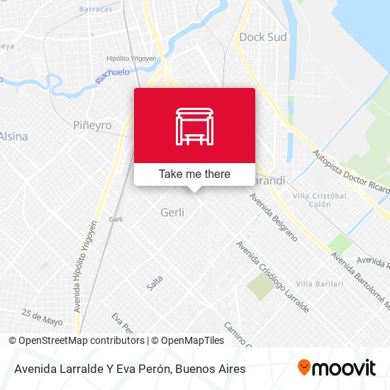 Avenida Larralde Y Eva Perón map