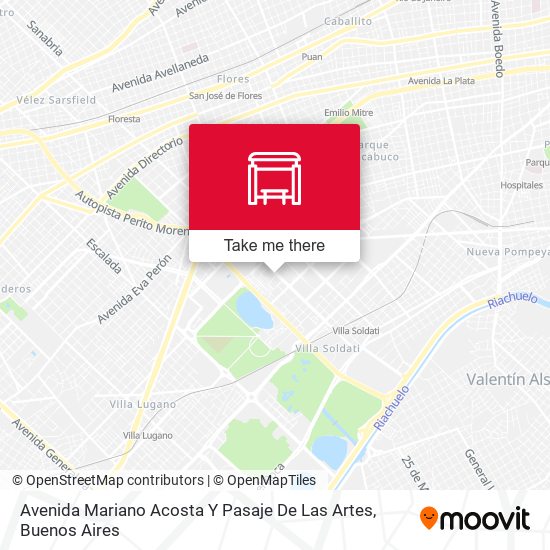 Avenida Mariano Acosta Y Pasaje De Las Artes map