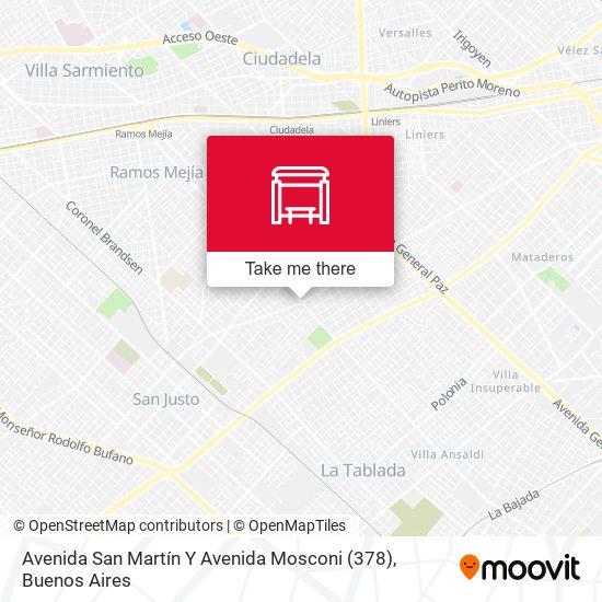 Avenida San Martín Y Avenida Mosconi (378) map