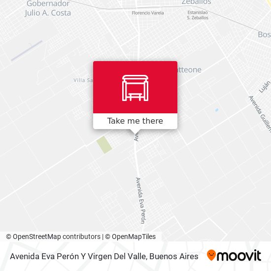 Mapa de Avenida Eva Perón Y Virgen Del Valle