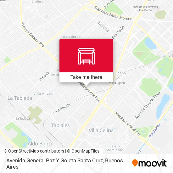 Avenida General Paz Y Goleta Santa Cruz map