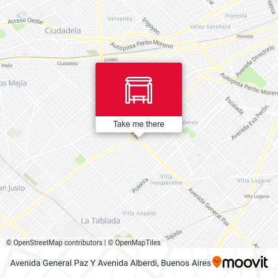 Mapa de Avenida General Paz Y Avenida Alberdi