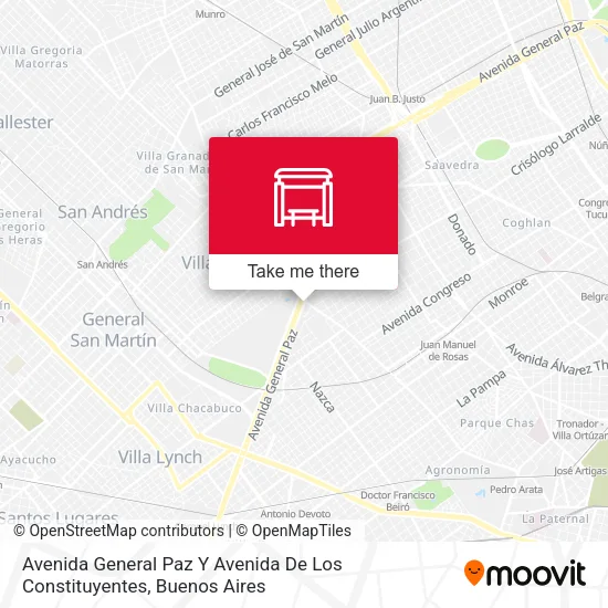 Avenida General Paz Y Avenida De Los Constituyentes map