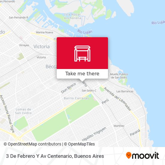 Mapa de 3 De Febrero Y Av Centenario