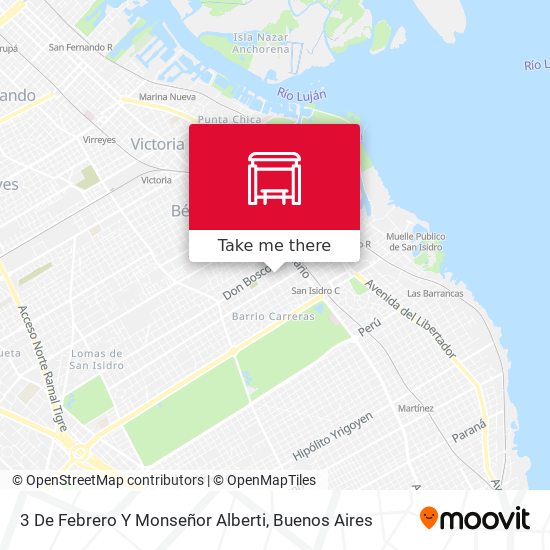 3 De Febrero Y Monseñor Alberti map
