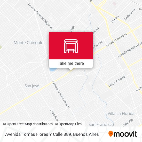 Avenida Tomás Flores Y Calle 889 map