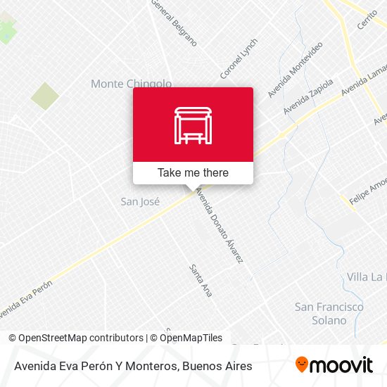 Avenida Eva Perón Y Monteros map