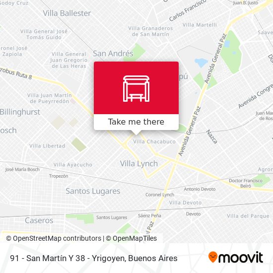 91 - San Martín Y 38 - Yrigoyen map