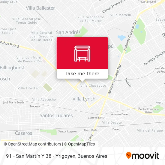91 - San Martín Y 38 - Yrigoyen map