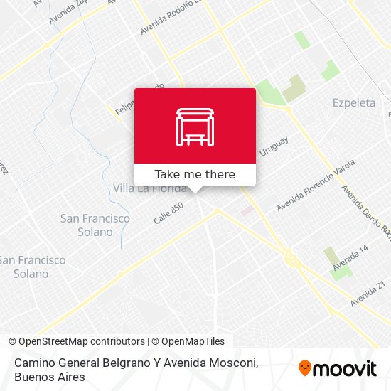 Mapa de Camino General Belgrano Y Avenida Mosconi