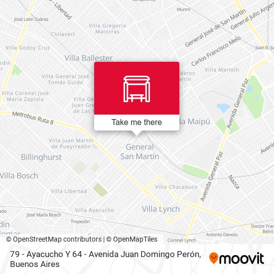 Mapa de 79 - Ayacucho Y 64 - Avenida Juan Domingo Perón