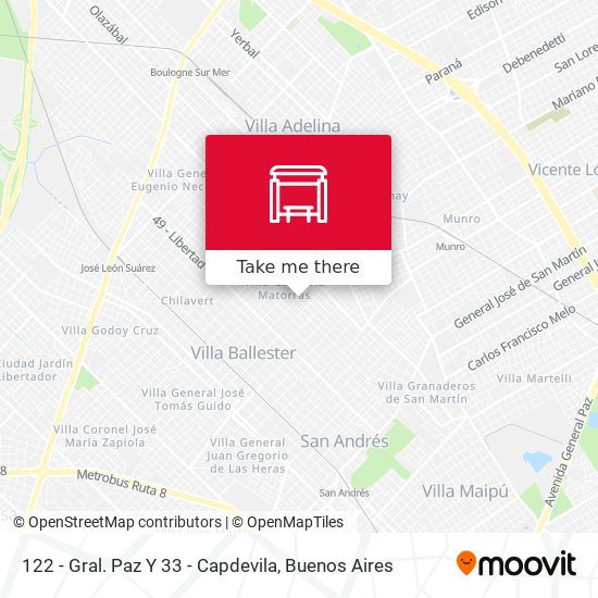 122 - Gral. Paz Y 33 - Capdevila map