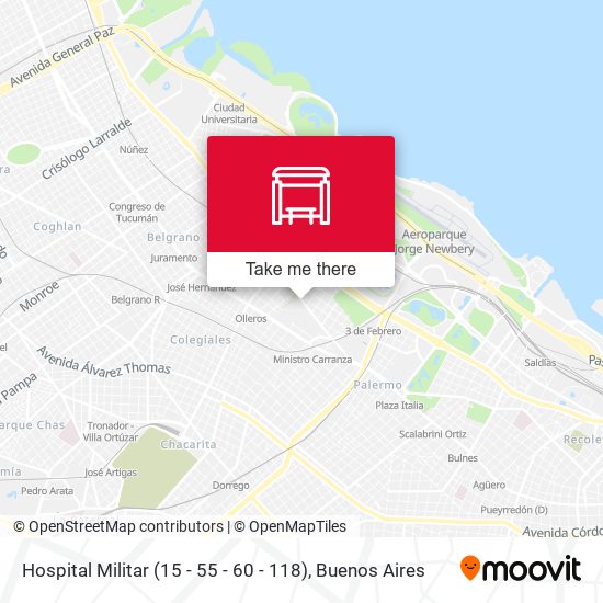 Hospital Militar (15 - 55 - 60 - 118) map