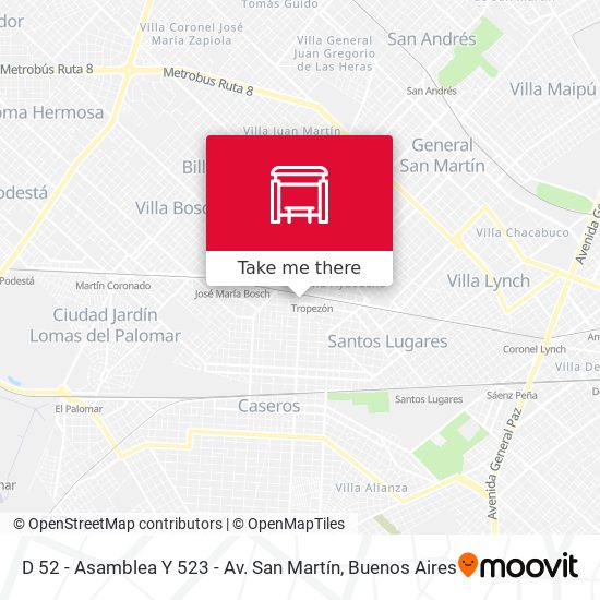 Mapa de D 52 - Asamblea Y 523 - Av. San Martín