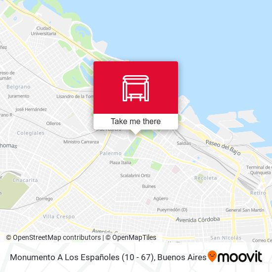 Mapa de Monumento A Los Españoles (10 - 67)