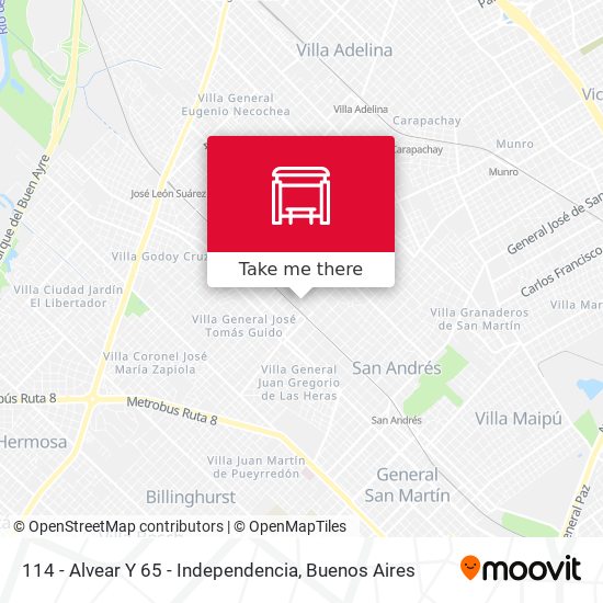 114 - Alvear Y 65 - Independencia map
