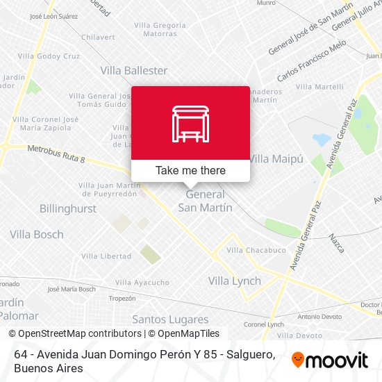 64 - Avenida Juan Domingo Perón Y 85 - Salguero map