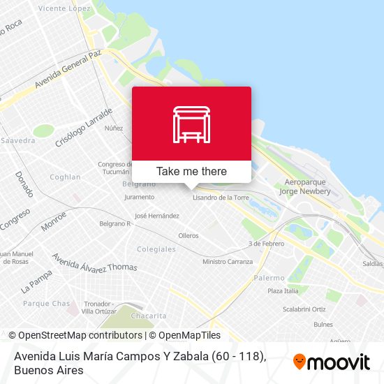 Avenida Luis María Campos Y Zabala (60 - 118) map