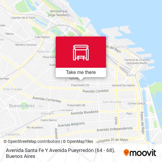 Mapa de Avenida Santa Fe Y Avenida Pueyrredón (64 - 68)