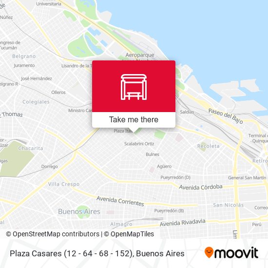 Mapa de Plaza Casares (12 - 64 - 68 - 152)