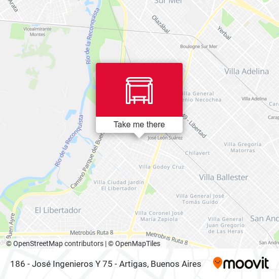 186 - José Ingenieros Y 75 - Artigas map