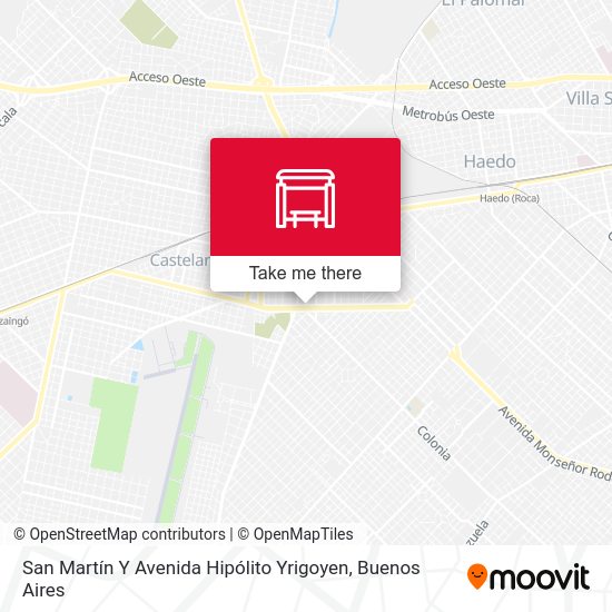 San Martín Y Avenida Hipólito Yrigoyen map