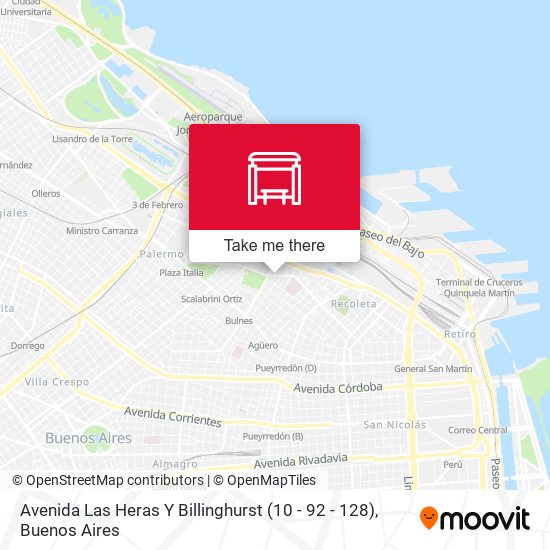 Avenida Las Heras Y Billinghurst (10 - 92 - 128) map