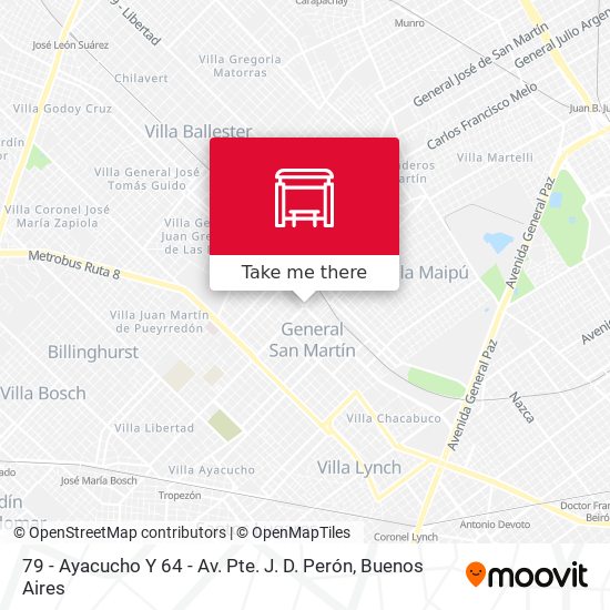 79 - Ayacucho Y 64 - Av. Pte. J. D. Perón map