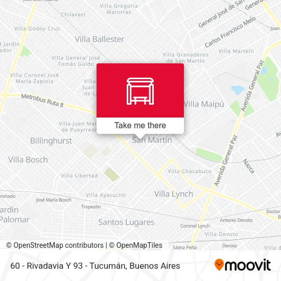 60 - Rivadavia Y 93 - Tucumán map