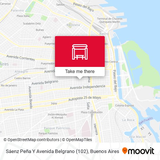 Sáenz Peña Y Avenida Belgrano (102) map