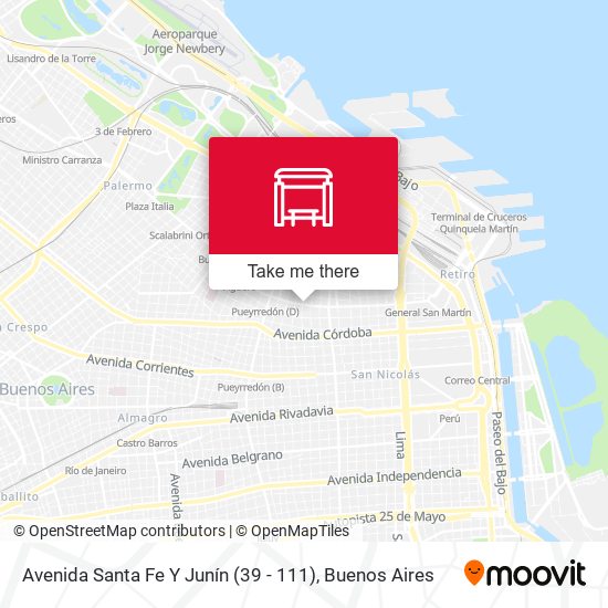 Mapa de Avenida Santa Fe Y Junín (39 - 111)