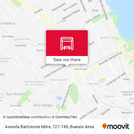 Mapa de Avenida Bartolomé Mitre, 727-749
