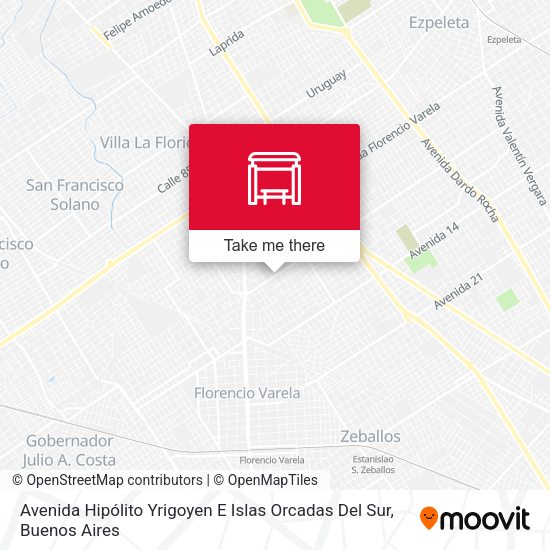 Avenida Hipólito Yrigoyen E Islas Orcadas Del Sur map