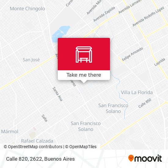 Mapa de Calle 820, 2622