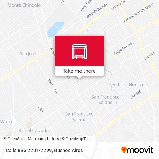 Mapa de Calle 896 2201-2299