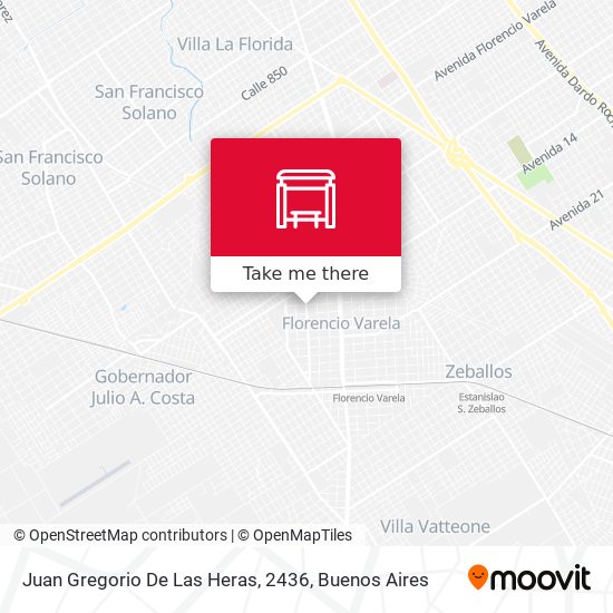 Juan Gregorio De Las Heras, 2436 map