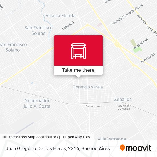 Juan Gregorio De Las Heras, 2216 map