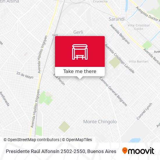 Presidente Raúl Alfonsín 2502-2550 map