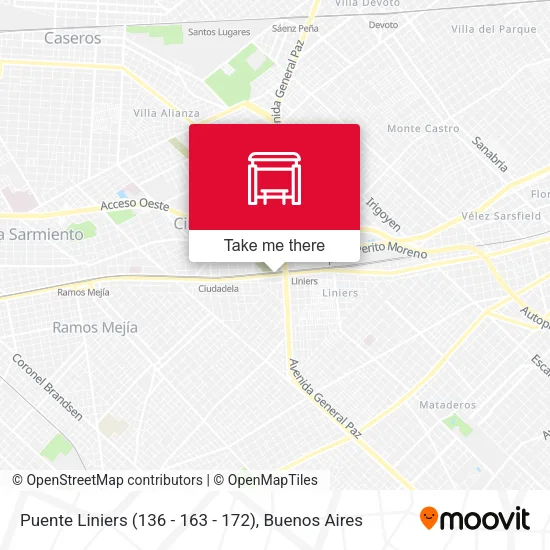 Mapa de Puente Liniers (136 - 163 - 172)