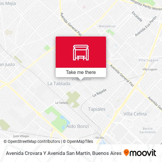 Avenida Crovara Y Avenida San Martín map