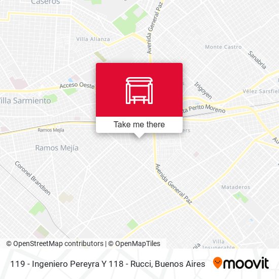 119 - Ingeniero Pereyra Y 118 - Rucci map