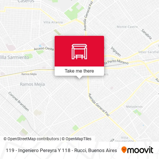 119 - Ingeniero Pereyra Y 118 - Rucci map