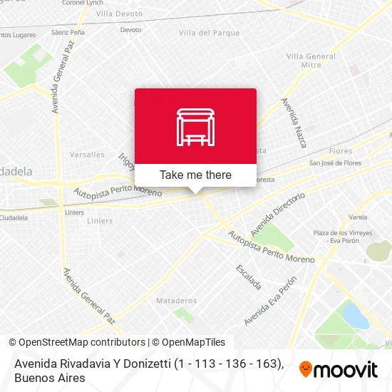 Avenida Rivadavia Y Donizetti (1 - 113 - 136 - 163) map