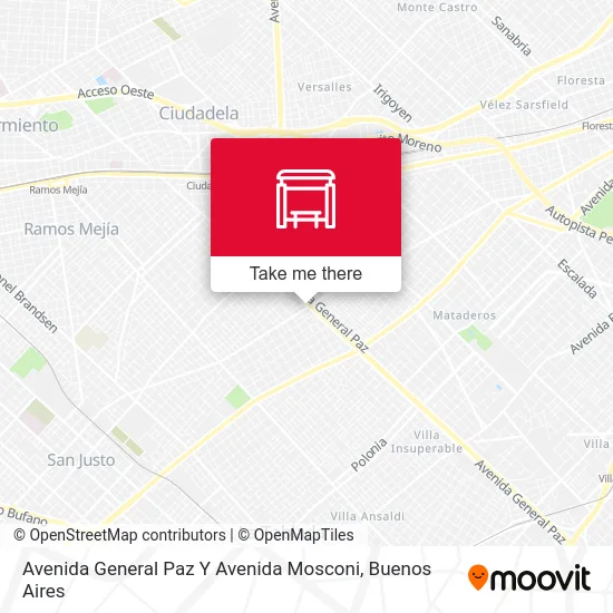 Avenida General Paz Y Avenida Mosconi map